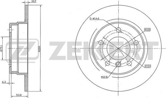 Zekkert BS-5002 - Тормозной диск autospares.lv