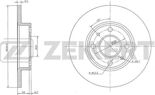 Zekkert BS-5007 - Тормозной диск autospares.lv