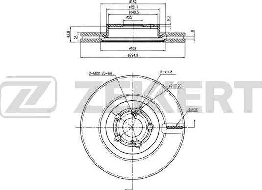 Zekkert BS-5015B - Тормозной диск autospares.lv