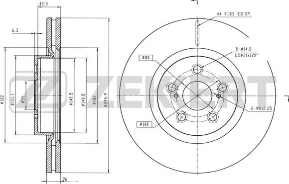 Zekkert BS-5015 - Тормозной диск autospares.lv