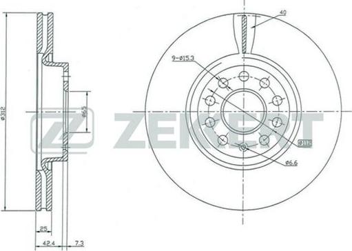 Zekkert BS-5016 - Тормозной диск autospares.lv