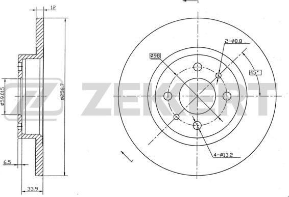 Zekkert BS-5010 - Тормозной диск autospares.lv