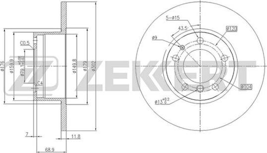 Zekkert BS-5018 - Тормозной диск autospares.lv