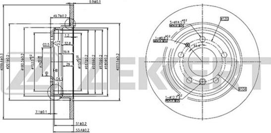 Zekkert BS-5017 - Тормозной диск autospares.lv