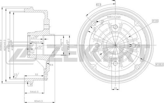 Zekkert BS-5085 - Тормозной барабан autospares.lv