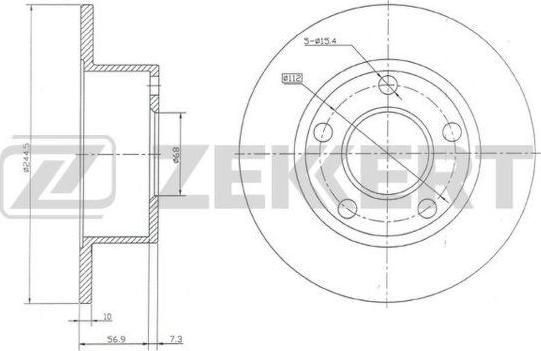 Zekkert BS-5080 - Тормозной диск autospares.lv