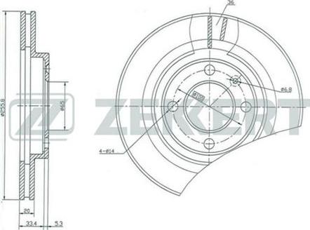 Zekkert BS-5088 - Тормозной диск autospares.lv