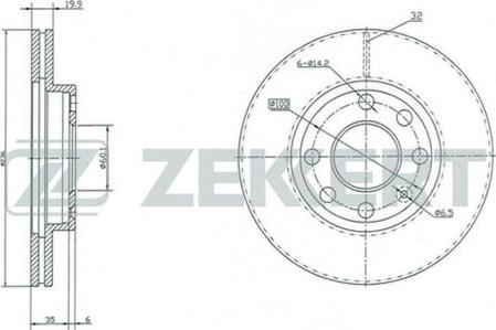 Zekkert BS-5034 - Тормозной диск autospares.lv