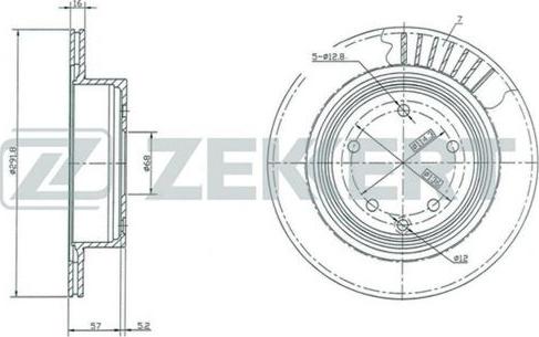 Zekkert BS-5036 - Тормозной диск autospares.lv