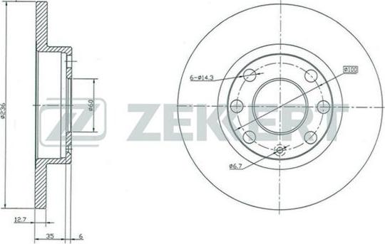 Zekkert BS-5033 - Тормозной диск autospares.lv