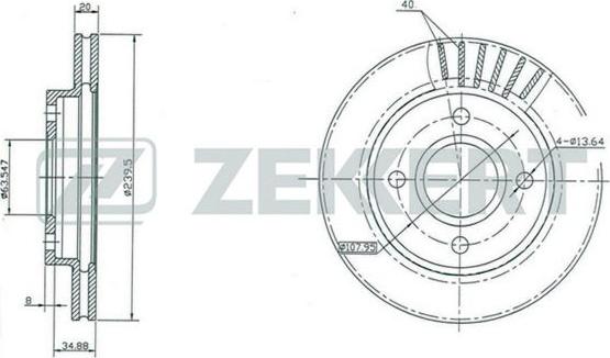 Zekkert BS-5021 - Тормозной диск autospares.lv