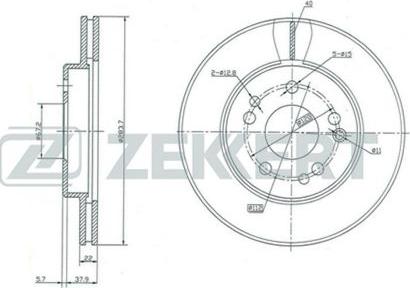 Zekkert BS-5022 - Тормозной диск autospares.lv