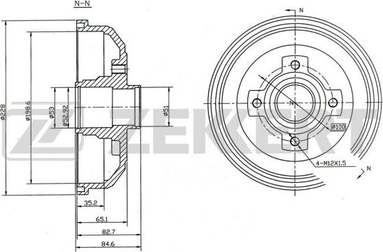 Zekkert BS-5079 - Тормозной барабан autospares.lv