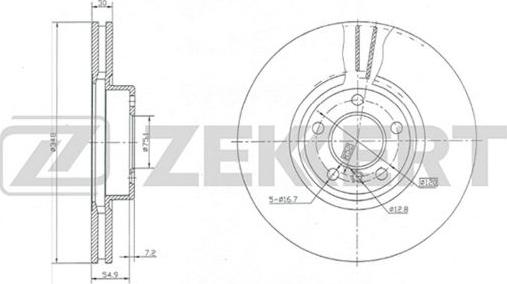 Zekkert BS-5074 - Тормозной диск autospares.lv