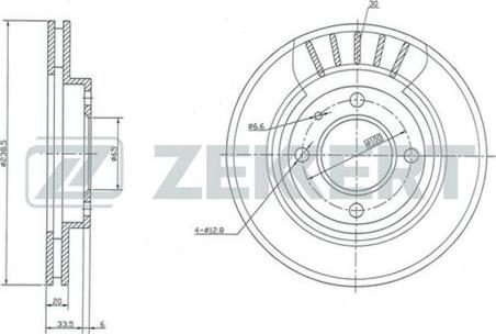 Zekkert BS-5070 - Тормозной диск autospares.lv