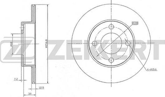 Zekkert BS-5071 - Тормозной диск autospares.lv