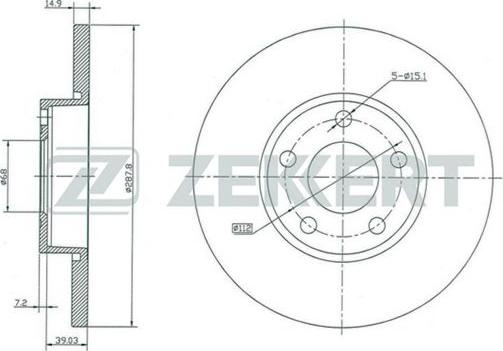 Zekkert BS-5078 - Тормозной диск autospares.lv