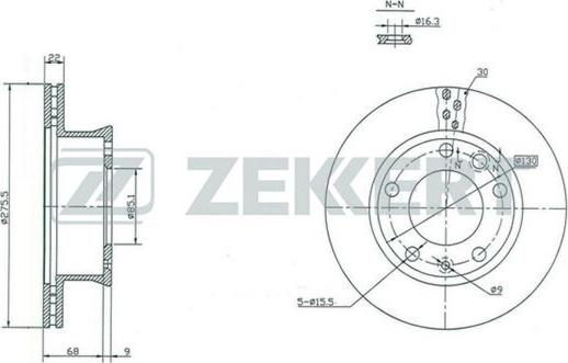 Zekkert BS-5199 - Тормозной диск autospares.lv