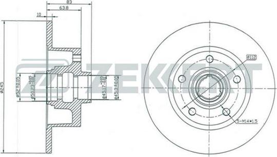 Zekkert BS-5194 - Тормозной диск autospares.lv