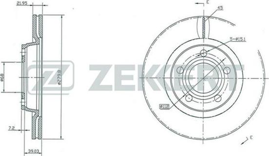 Zekkert BS-5195 - Тормозной диск autospares.lv