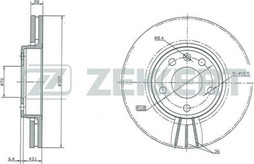 Zekkert BS-5141 - Тормозной диск autospares.lv