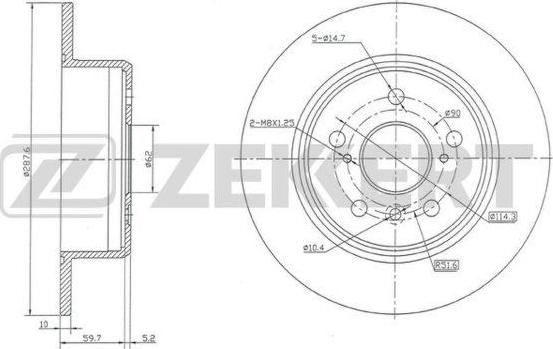 Zekkert BS-5143 - Тормозной диск autospares.lv