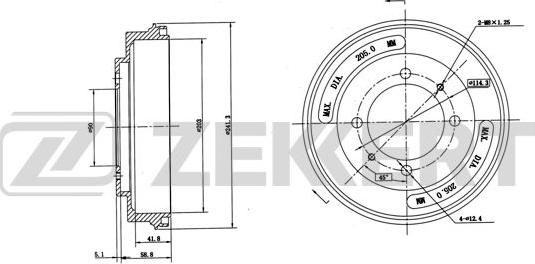 Zekkert BS-5154 - Тормозной барабан autospares.lv