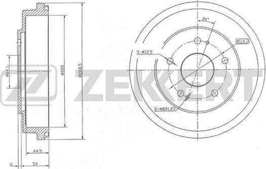 Zekkert BS-5156 - Тормозной барабан autospares.lv