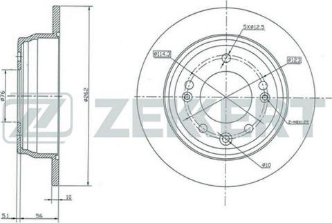 Zekkert BS-5157 - Тормозной диск autospares.lv