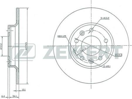 Zekkert BS-5161 - Тормозной диск autospares.lv