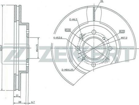 Zekkert BS-5168 - Тормозной диск autospares.lv