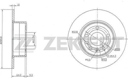 Zekkert BS-5163 - Тормозной диск autospares.lv