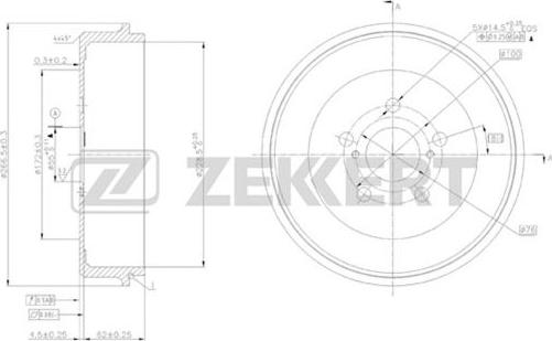 Zekkert BS-5167 - Тормозной барабан autospares.lv