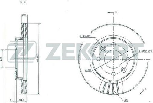 Zekkert BS-5106 - Тормозной диск autospares.lv