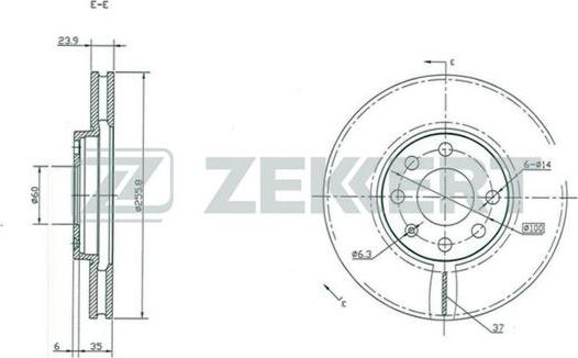 Zekkert BS-5100 - Тормозной диск autospares.lv