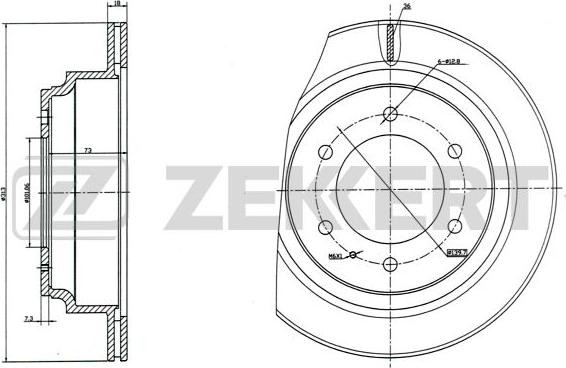 Zekkert BS-5103 - Тормозной диск autospares.lv