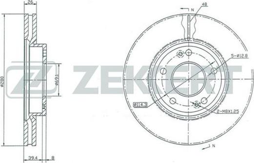 Zekkert BS-5119 - Тормозной диск autospares.lv