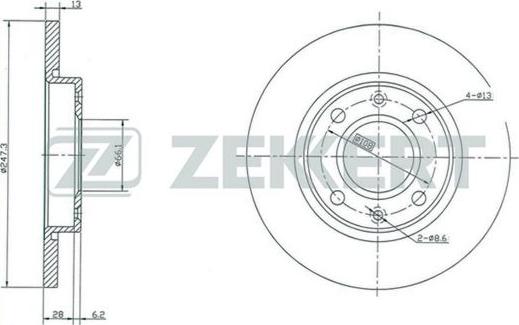 Zekkert BS-5117 - Тормозной диск autospares.lv