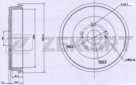 Zekkert BS-5188 - Тормозной барабан autospares.lv