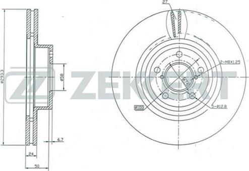 Zekkert BS-5182 - Тормозной диск autospares.lv