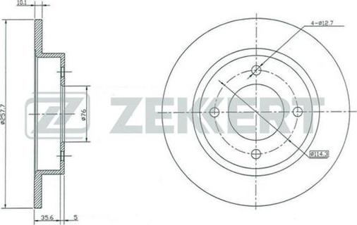 Zekkert BS-5187 - Тормозной диск autospares.lv