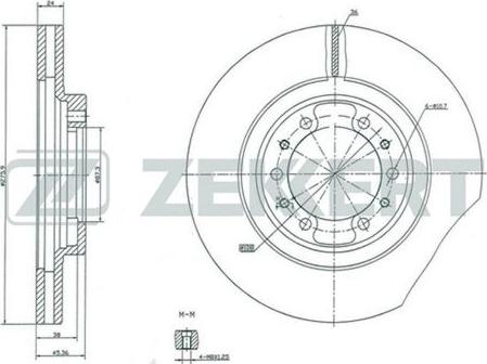 Zekkert BS-5134 - Тормозной диск autospares.lv