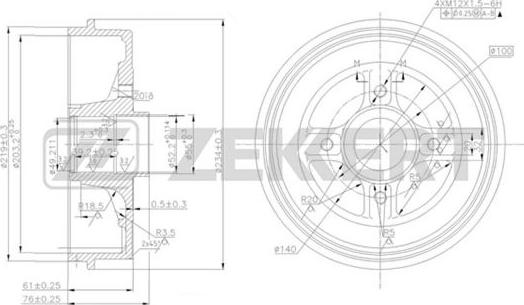 Zekkert BS-5124 - Тормозной барабан autospares.lv