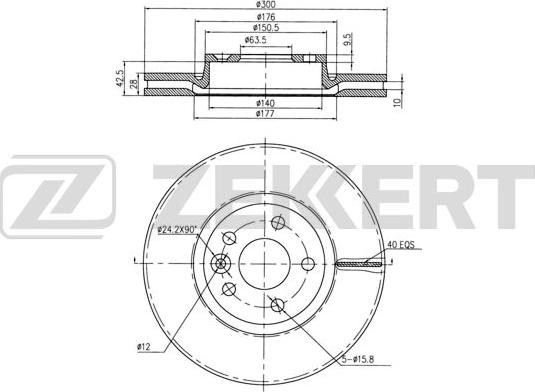 Zekkert BS-5125B - Тормозной диск autospares.lv