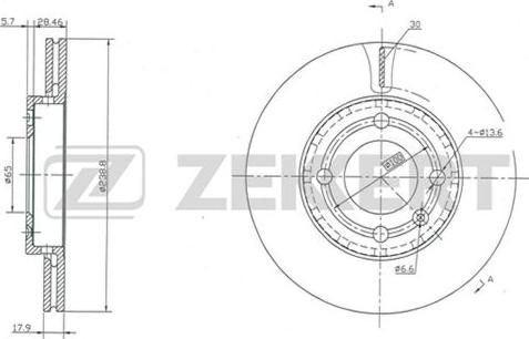 Zekkert BS-5127 - Тормозной диск autospares.lv