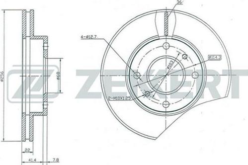 Zekkert BS-5174 - Тормозной диск autospares.lv