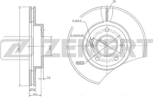 Zekkert BS-5173 - Тормозной диск autospares.lv