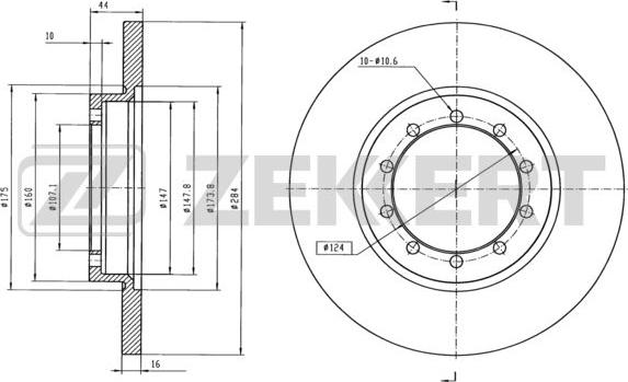 Zekkert BS-5896 - Тормозной диск autospares.lv