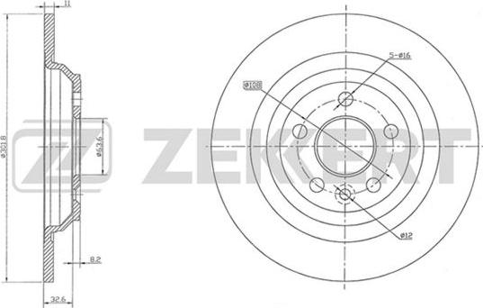 Zekkert BS-5844 - Тормозной диск autospares.lv