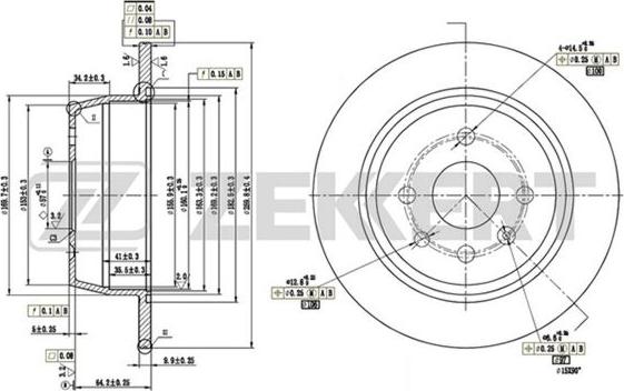 Zekkert BS-5847 - Тормозной диск autospares.lv